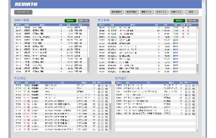 システムのトップページ